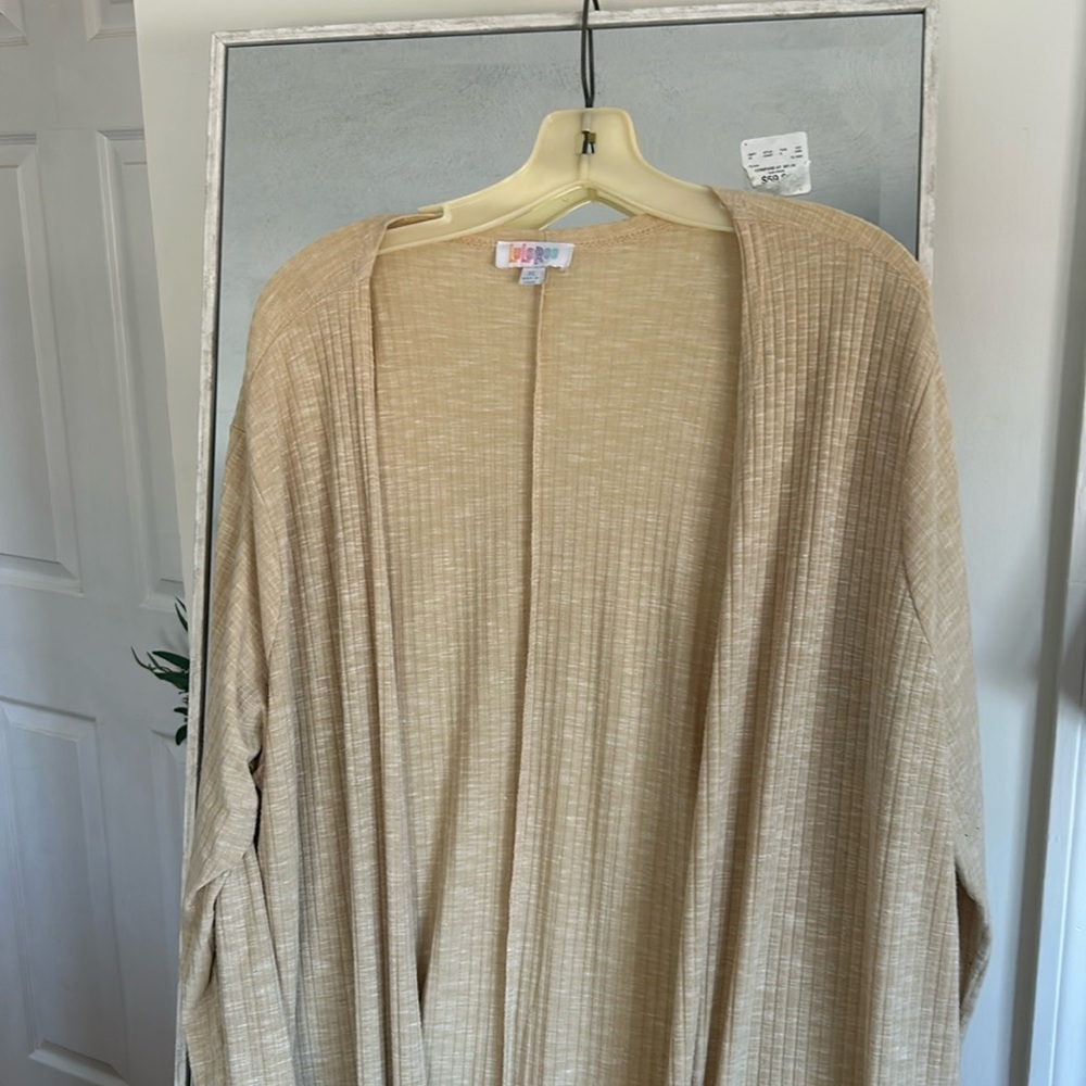 LuLaRoe Beige Open-Front Cardigan